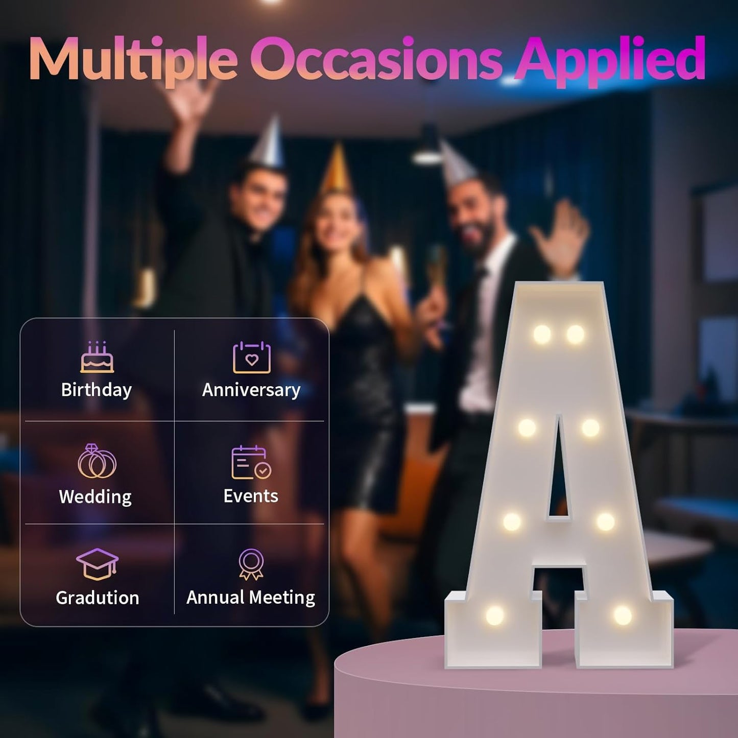 JoyMuse Marquee Numbers 3 Feet Tall, Light Up Numbers with Lights, Large Numbers for Party, Number 6 Light Up Numbers for Baby Showe Anniversary Birthday Decorations for Girls Boys