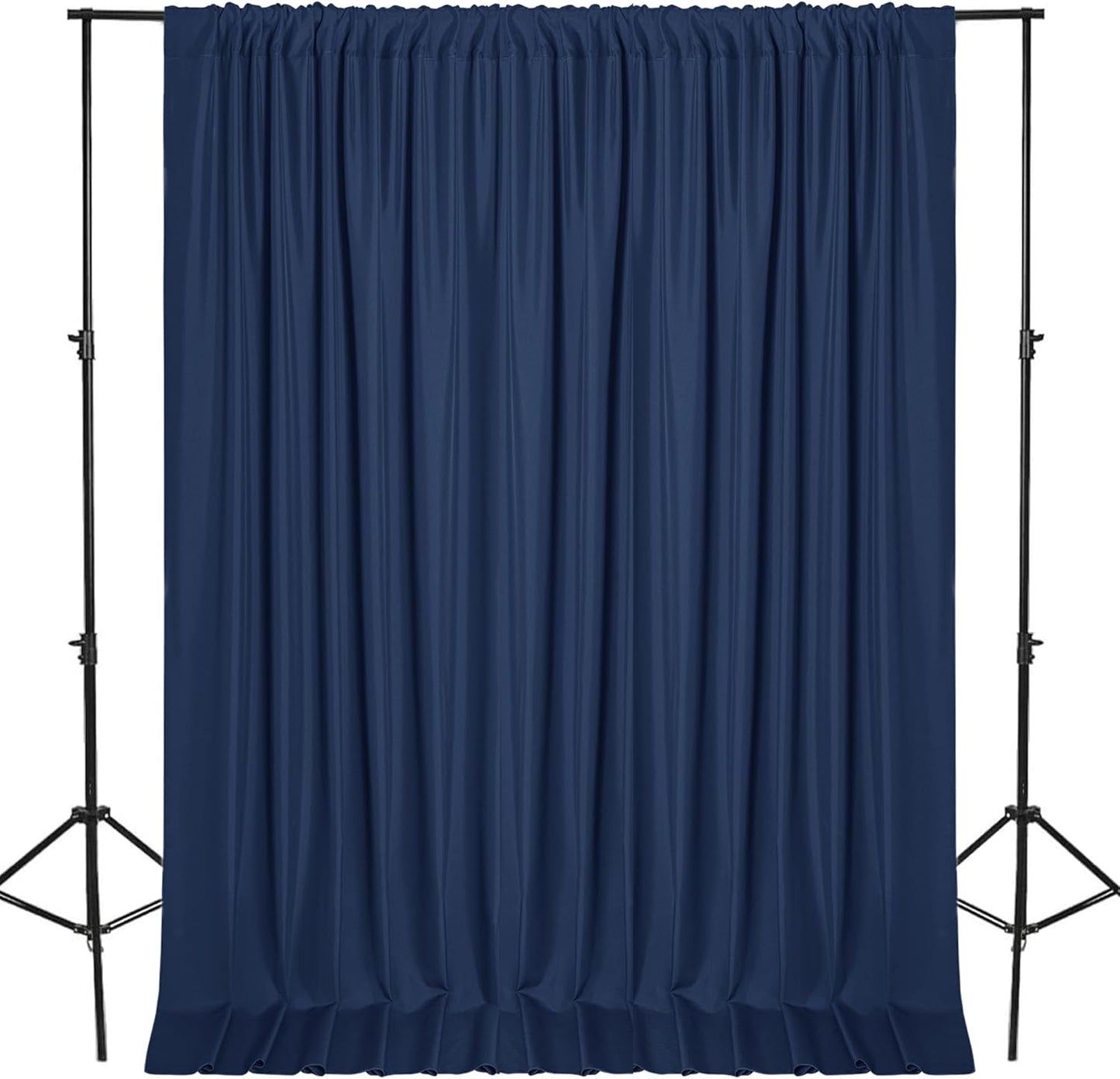 DWCN 10x8 FT Navy Blue Backdrop Curtains for Parties, Photography Backdrop Drapes with Rod Pockets for Wedding Decorations Stage Birthday Family Gatherings, 2 Panels 5ft x 8ft