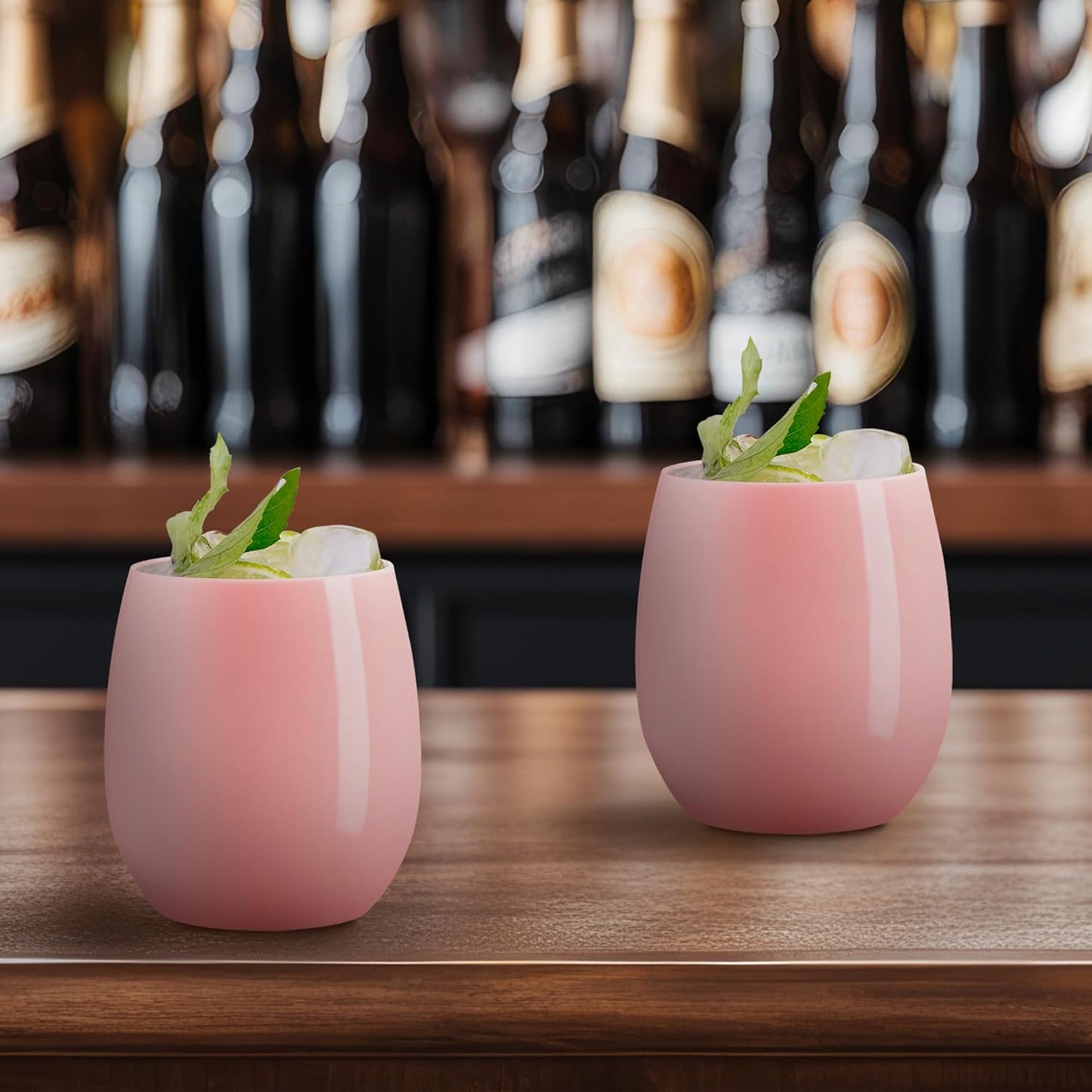 Smarty Had A Party 12 oz Wine Glasses – 64 Pink Stemless Plastic Wine Glasses, Unbreakable Disposable Drinkware for Weddings & Events