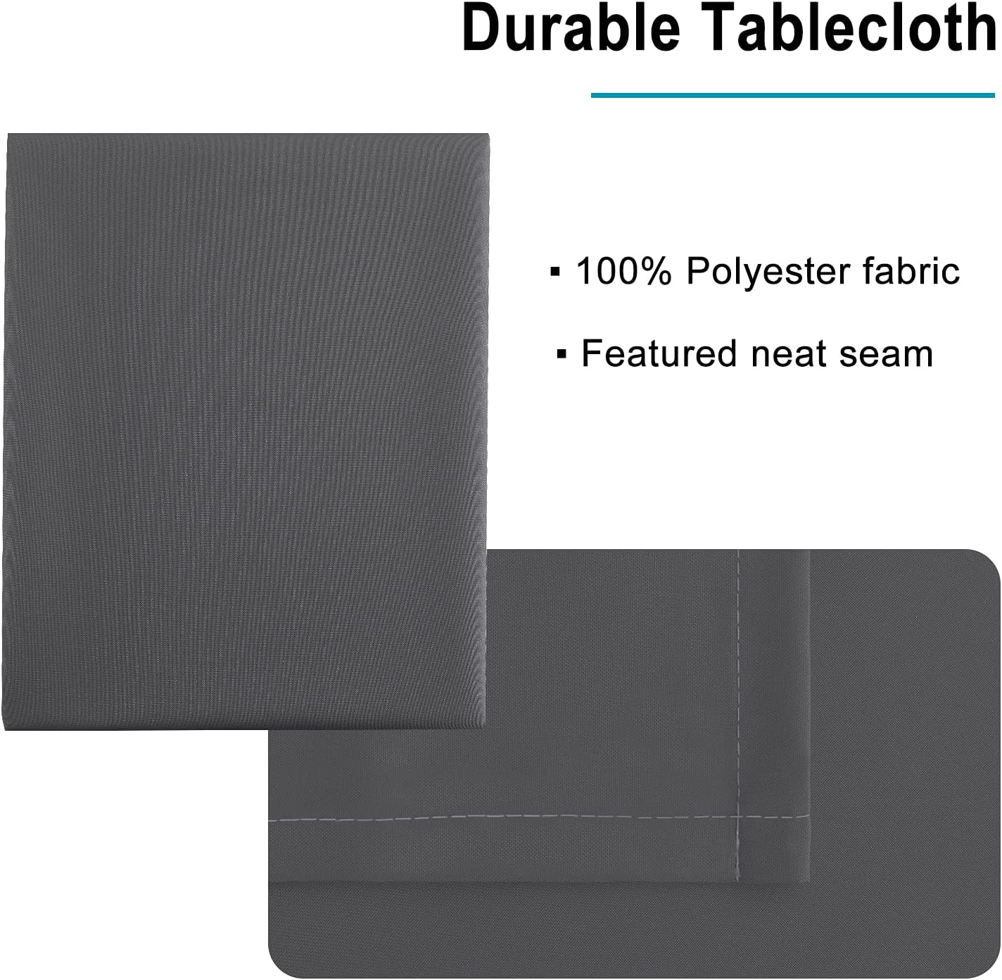 Hiasan Grey Tablecloth for Square Tables - Waterproof and Spillproof Washable Fabric Small Table Cloth for Dining Room Kitchen Party, 40 x 40 Inch