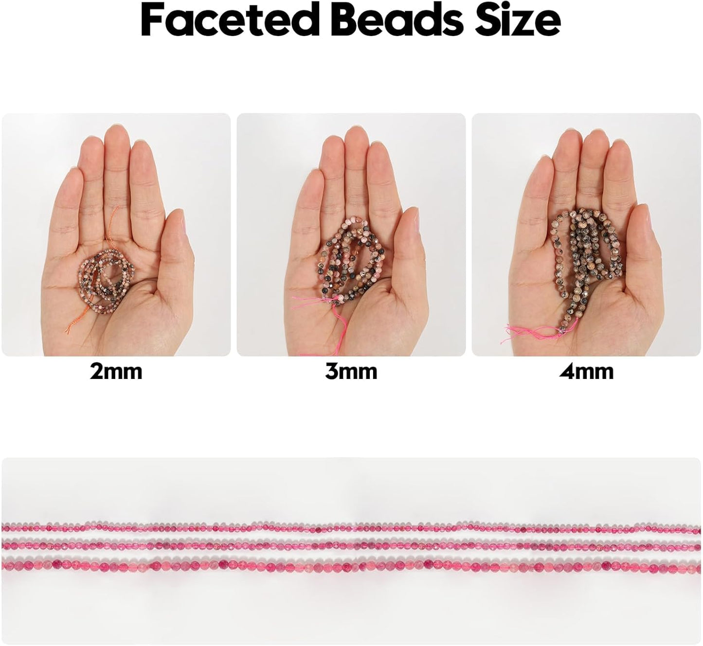 Song Xi 120pcs 3mm Natural Sunstone Gemstone Beads Faceted Round Loose Stone Beads for Jewelry Making