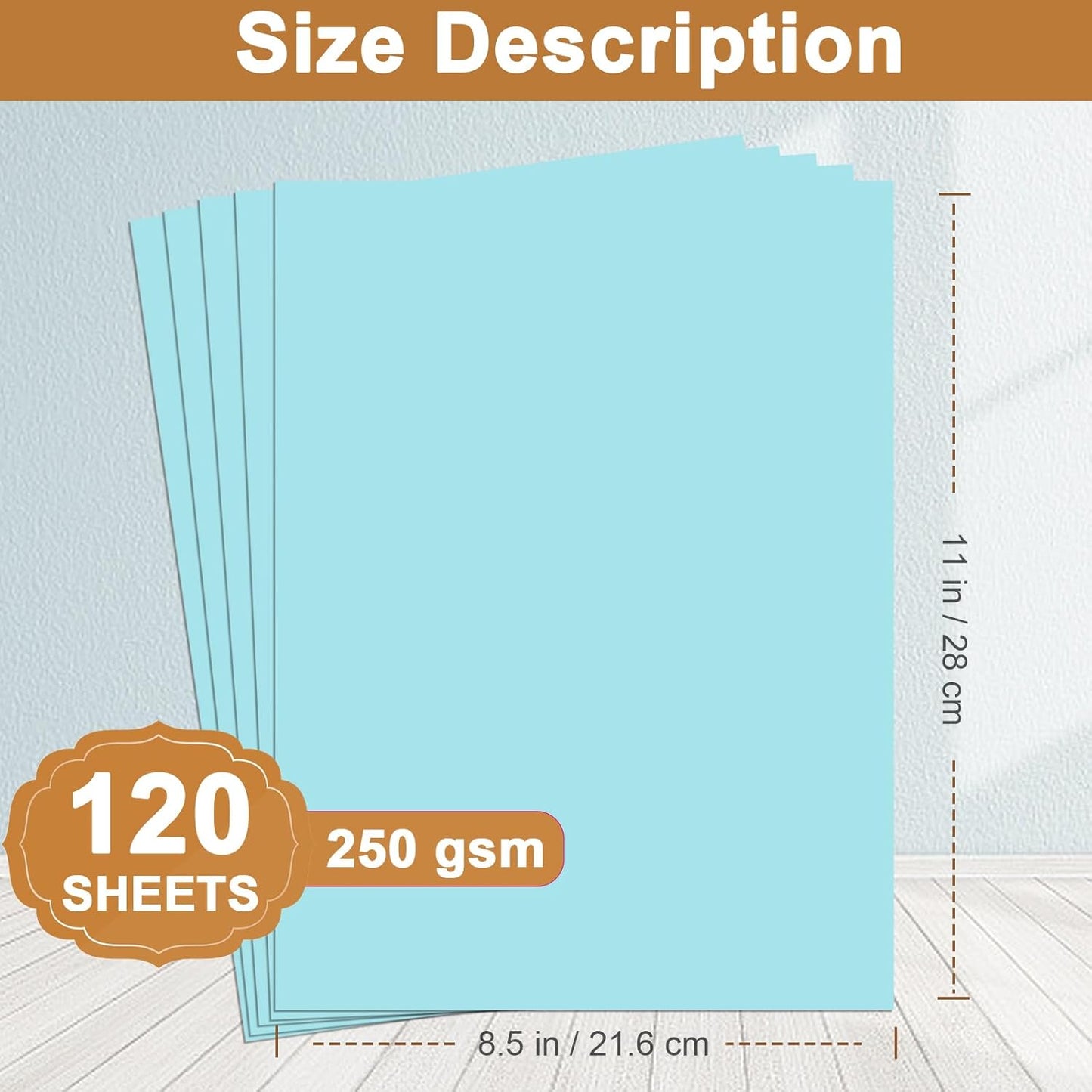120 Sheets Light Blue Cardstock 8.5 x 11 Craft Paper, 250gsm/92lb Heavyweight Paper Card stock for DIY Cards Making, Wedding Invitations, Birthday Decorations, School Crafting