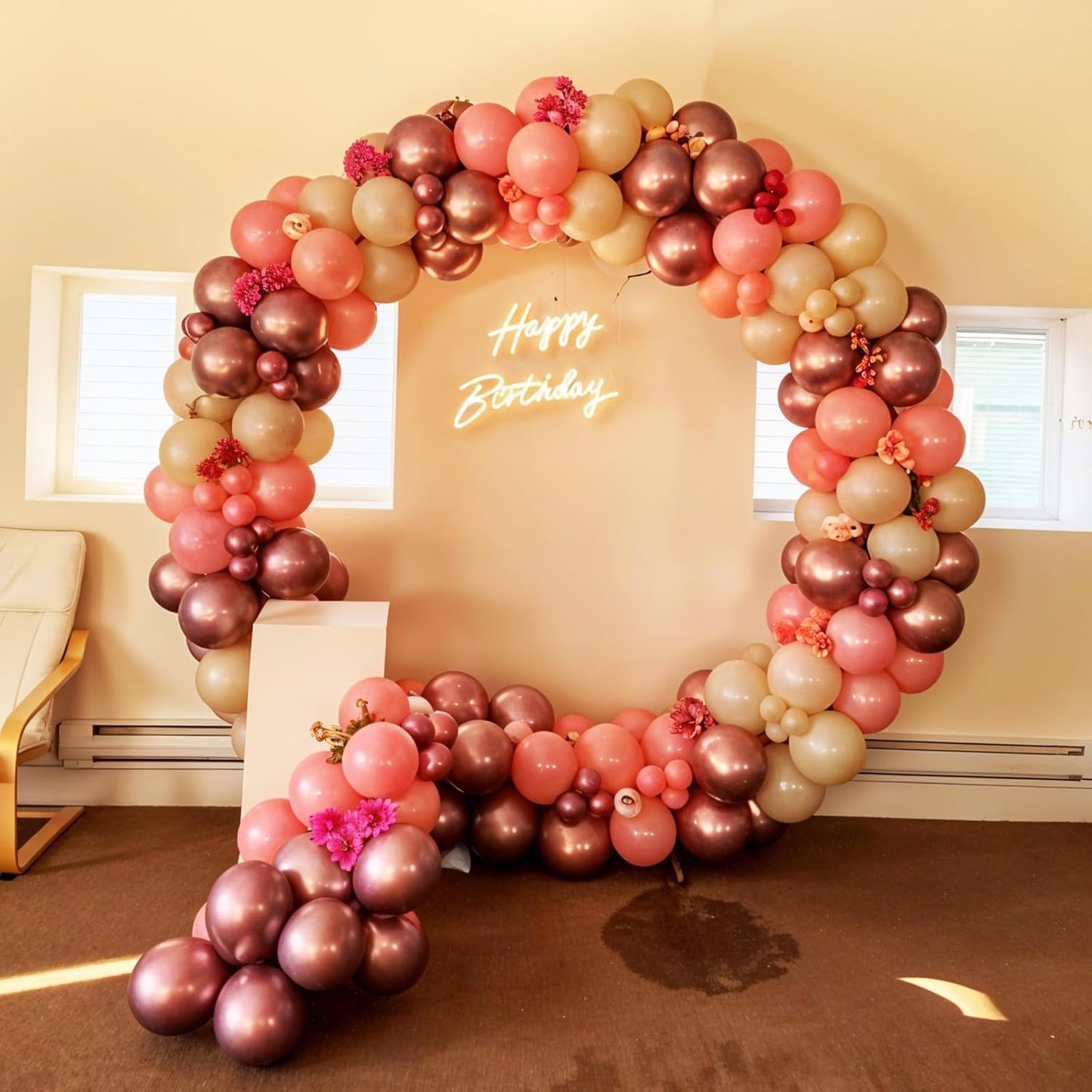 Dusty Pink Balloons, 60pcs Blush Pink Balloons, Double Stuffed Beige Balloon Pearl White Metallic Rose Gold Balloon For Girls Women Lady Birthday Baby Shower Party Wedding Bridal Shower Anniversary