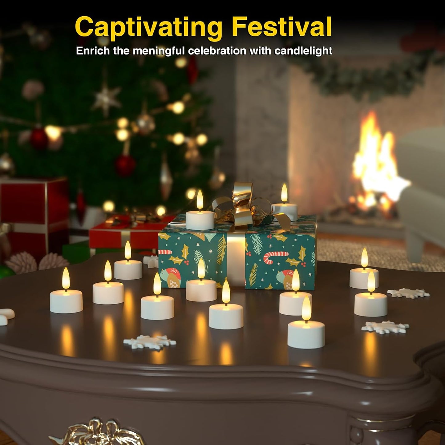 Flameless Tea Lights Candles with Charging Station, LED Tea Lights Candles with Remote Control Timer for Wedding, Christmas, Halloween,Anniversary, Home Decor, 6-Pack