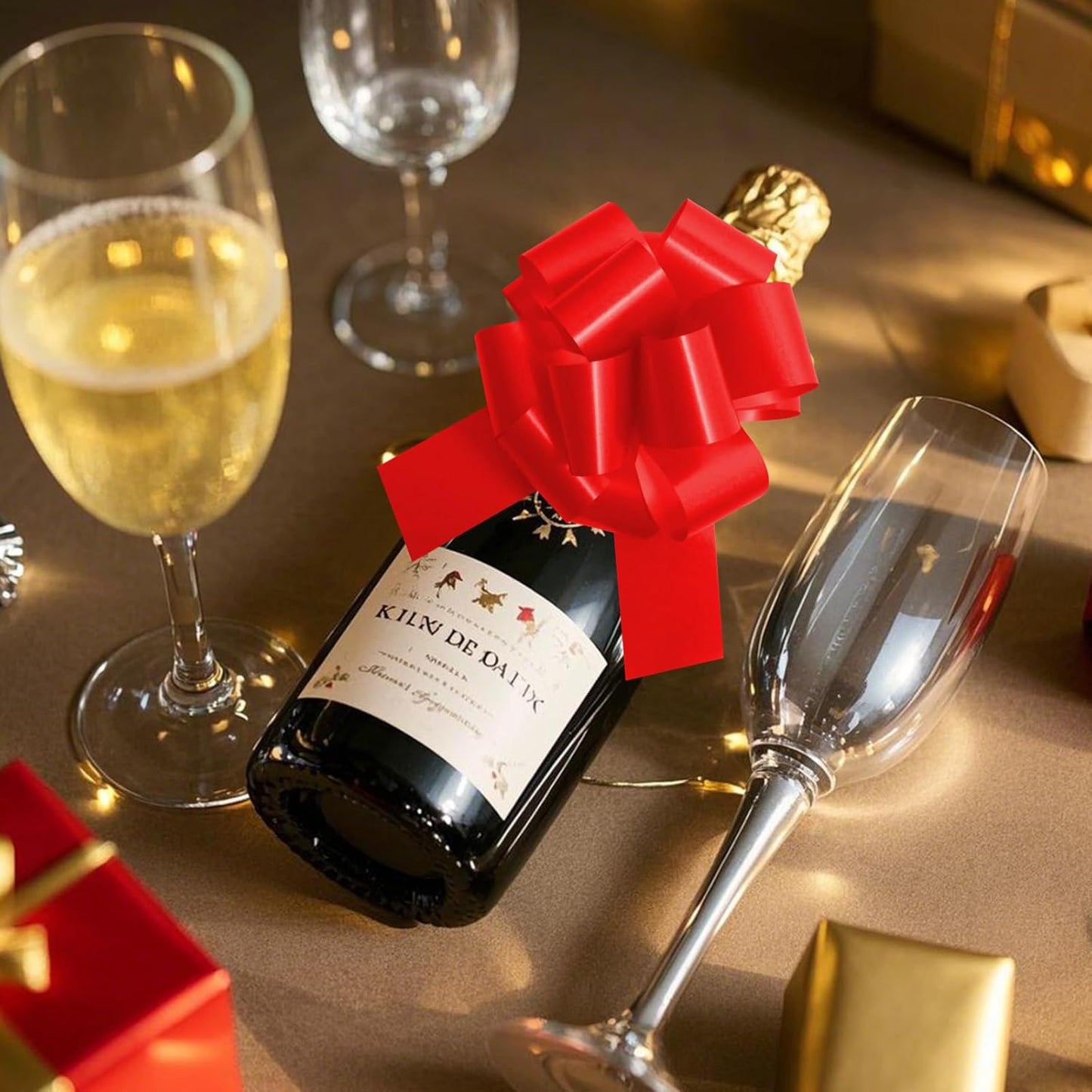 6 PCS 6 Inch Red Pull Bows - Perfect for Gift Wrapping, Wedding Decor, Car Bows, Birthday Parties, Christmas and Valentine's Day