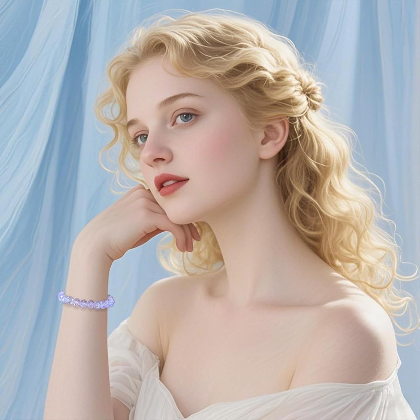 460Pcs 8mm Crystal Glass Beads for Jewelry Making Beads for Bracelets Necklace Pendants Making Supplies(Light Purple)