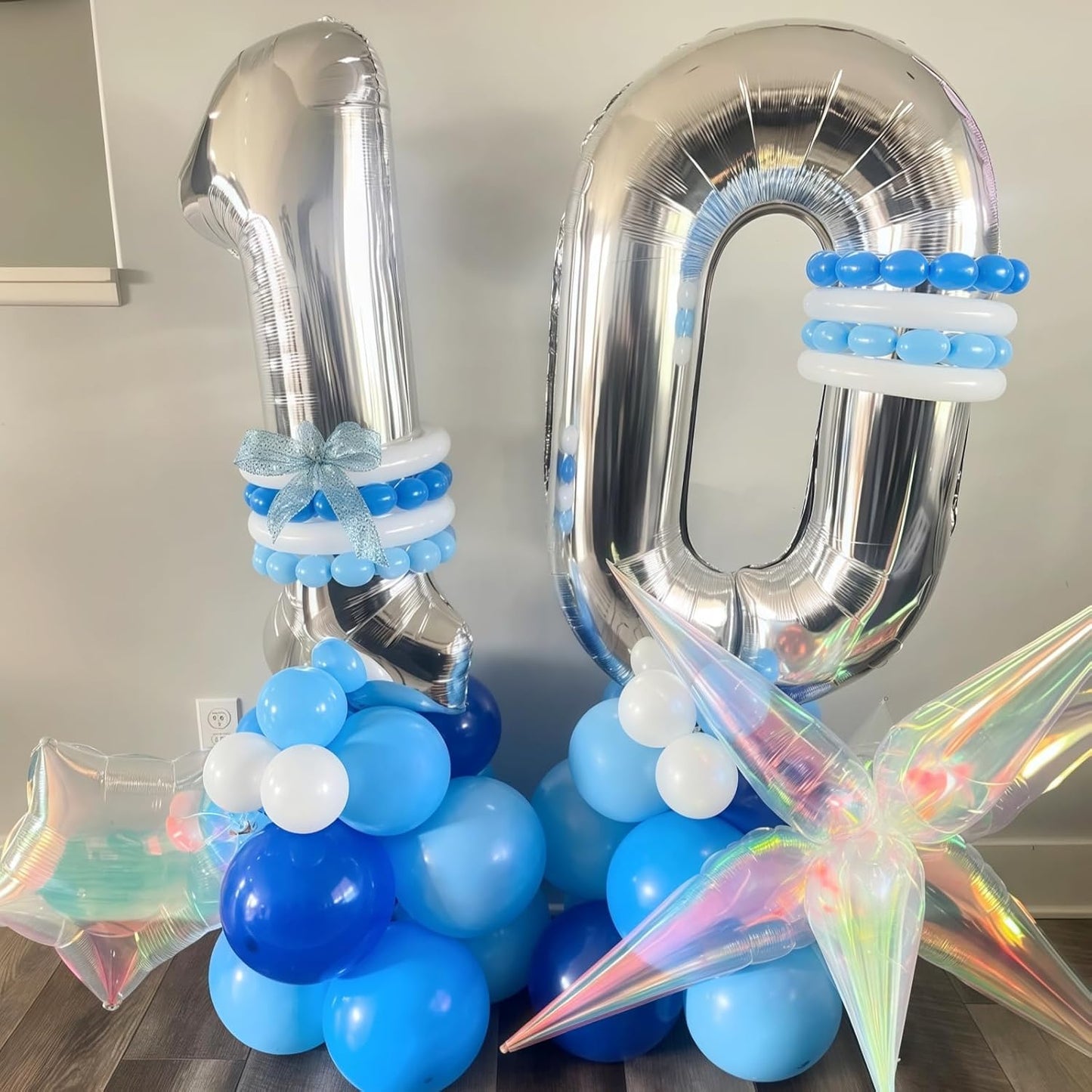 21 Balloons Number, Giant Silver Number 2 & 1 Helium Foil Balloon for Women 21st Birthday Decor, 40 Inch Self Inflating Mylar Number 21 Balloons for Man Anniversary Party Decorations Supplies