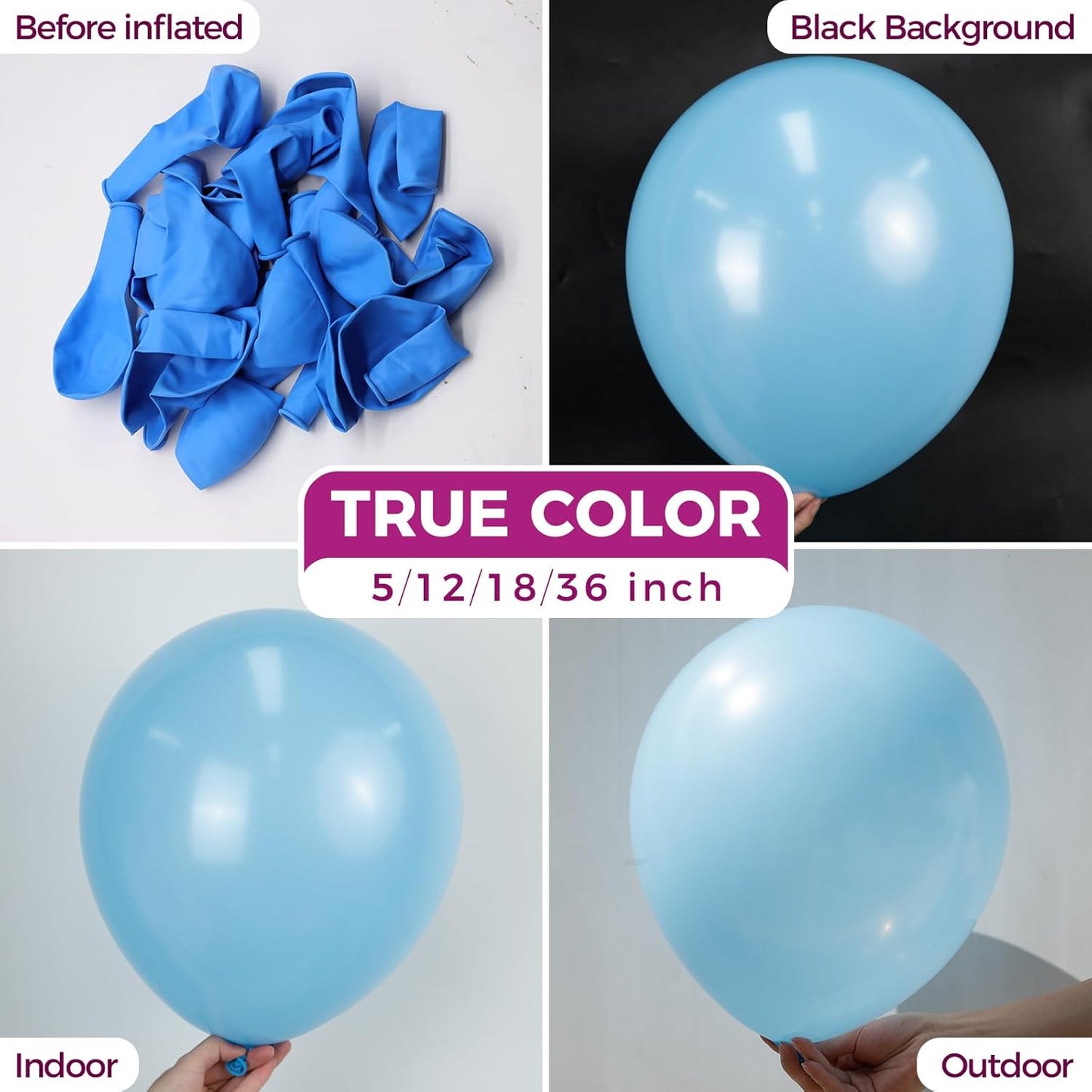 Bezente Blue Balloons Latex Party Balloons - 150 Pack 5 inch Matte Small Light Blue Helium Balloons for Birthday Wedding Bridal Shower Gender Reveal Party Decorations