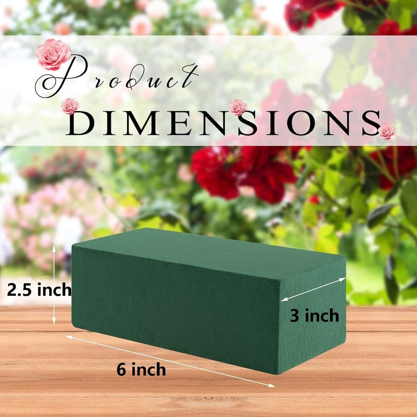6 Pcs Floral Foam, Wet and Dry Floral Foam Blocks Flower Arrangement Kit for Fresh or Silk Artificial Flowers (Green, 6" L x 3" W x 2.5" H)