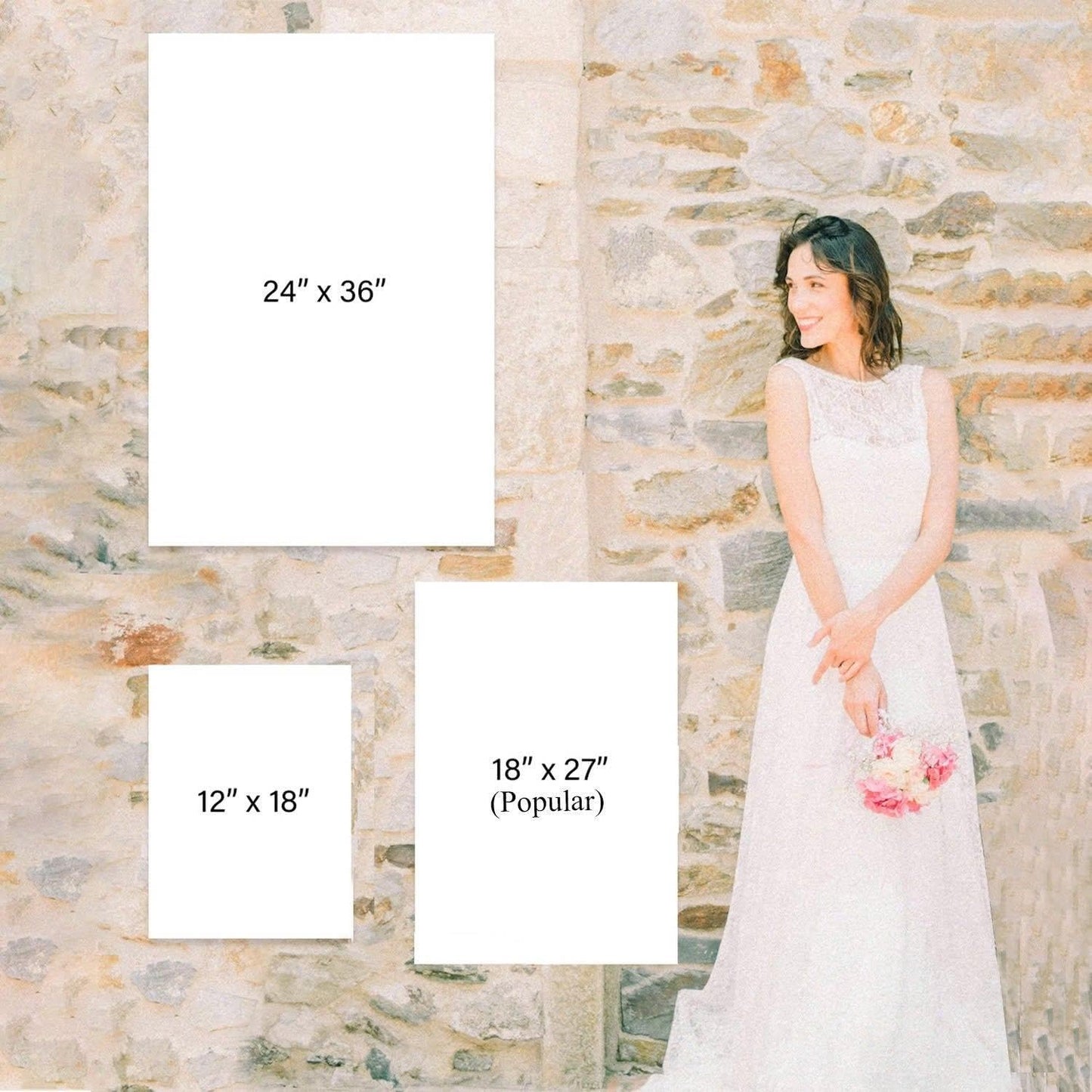 Personalized Wedding Welcome Sign, Greenery Floral Boho Wedding Sign Signage 12" X 18" (Small), 27" (Medium), 36" (Large), Plastic, Modern, Pole Mount, Weather