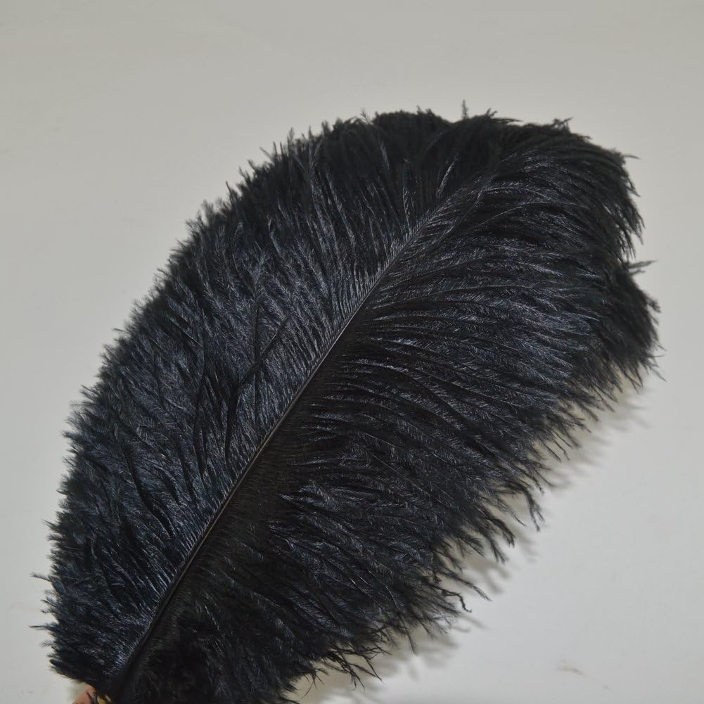 KOLIGHT 40pcs 12''~14''(30~35cm) Natural Ostrich Feathers for DIY Home Wedding Party Office Decoration (Black)