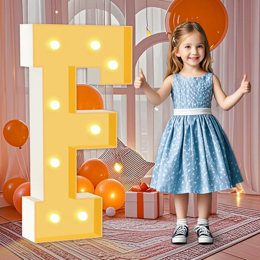 3FT Marquee Light Up Letters F, Large 3 feet Tall Cardboard Letters Lights for for Birthday Party Decorations, Anniversary Decor, Baby Shower, Weeding Room Decor, Assembly Required