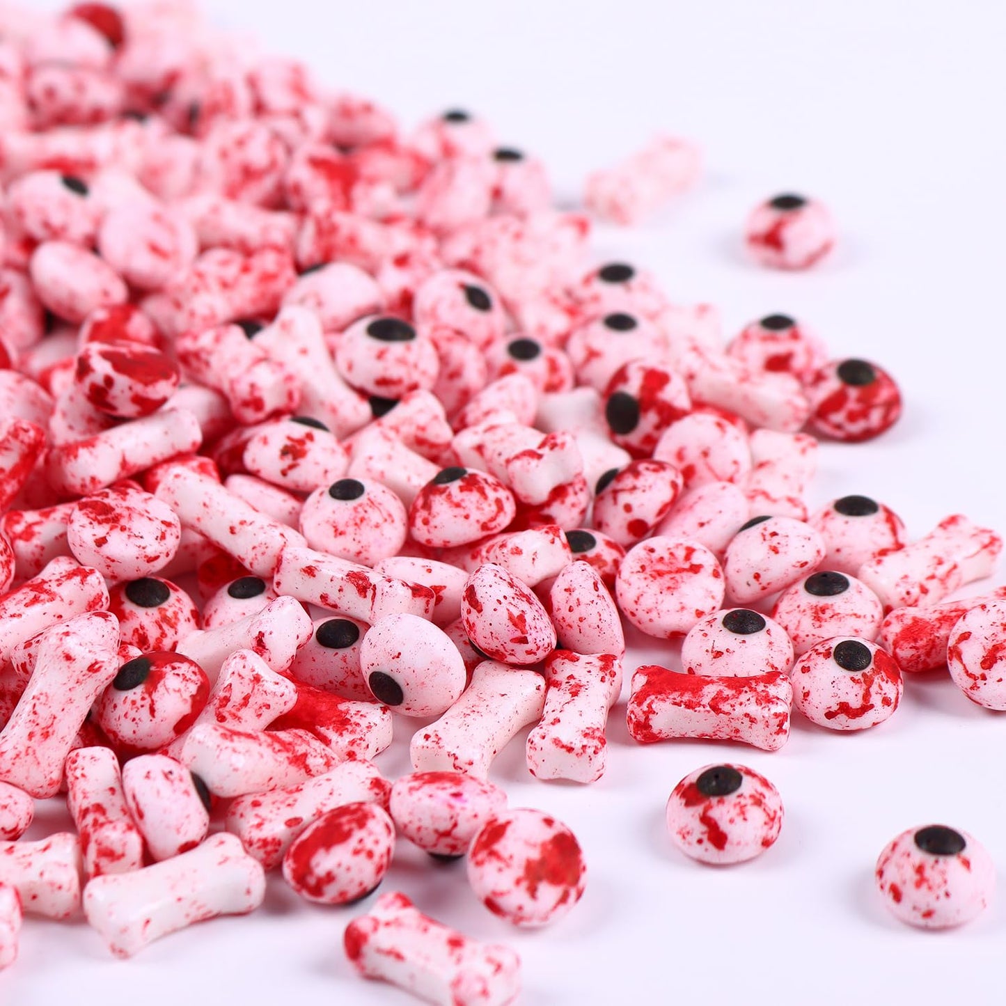 Bloody Eyeballs Bones, Edible Candy Sprinkles for Halloween, Candy Eyes, Bloody Bone Candy for Cookies, Cupcakes, Cake, Ice Cream, Cake Top(4.23oz/120g)