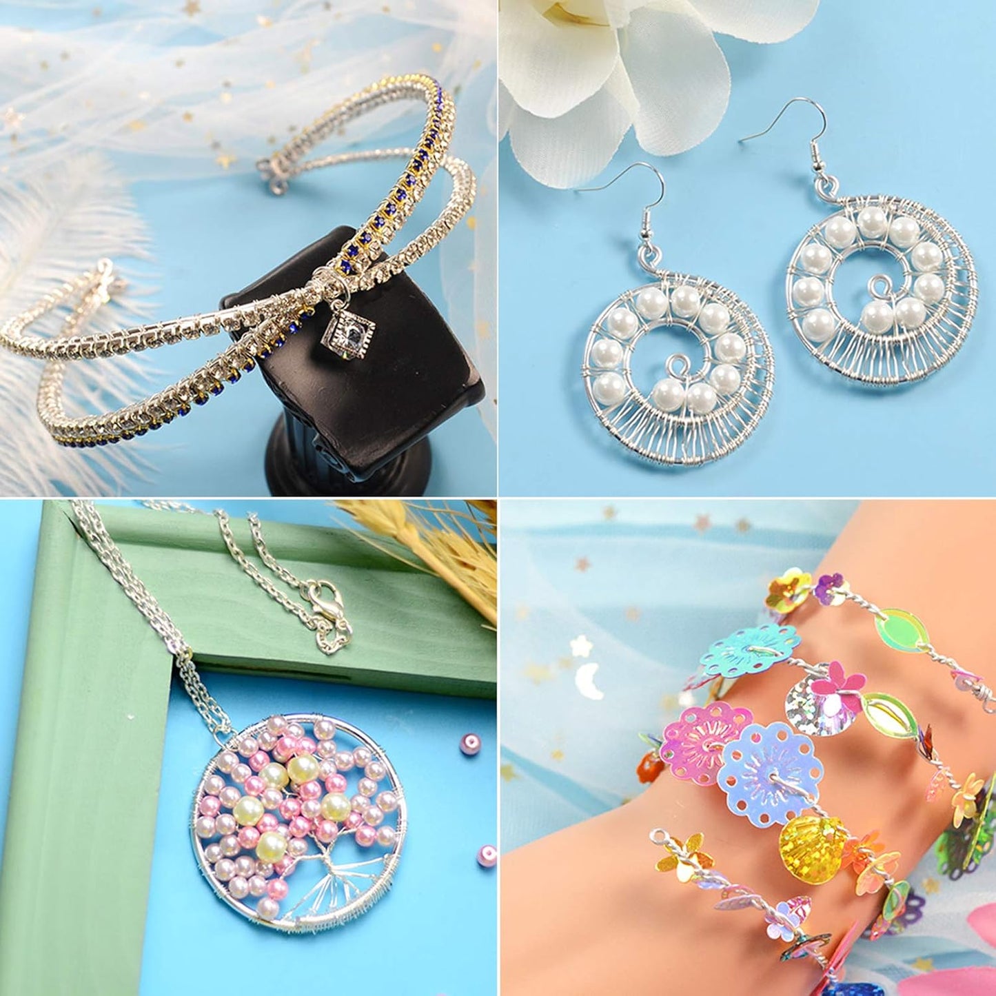 Fashewelry 114 Feet 10 Gauge Aluminum Wire Silver Bendable Metal Craft Wire for Beading Jewelry Craft Making (2.5mm)