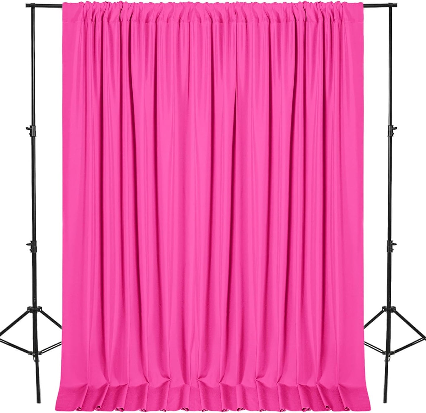 DWCN 10x10 FT Fuchsia Backdrop Curtains for Parties, Photography Backdrop Drapes with Rod Pockets for Wedding Decorations Stage Birthday Family Gatherings, 2 Panels 5ft x 10ft