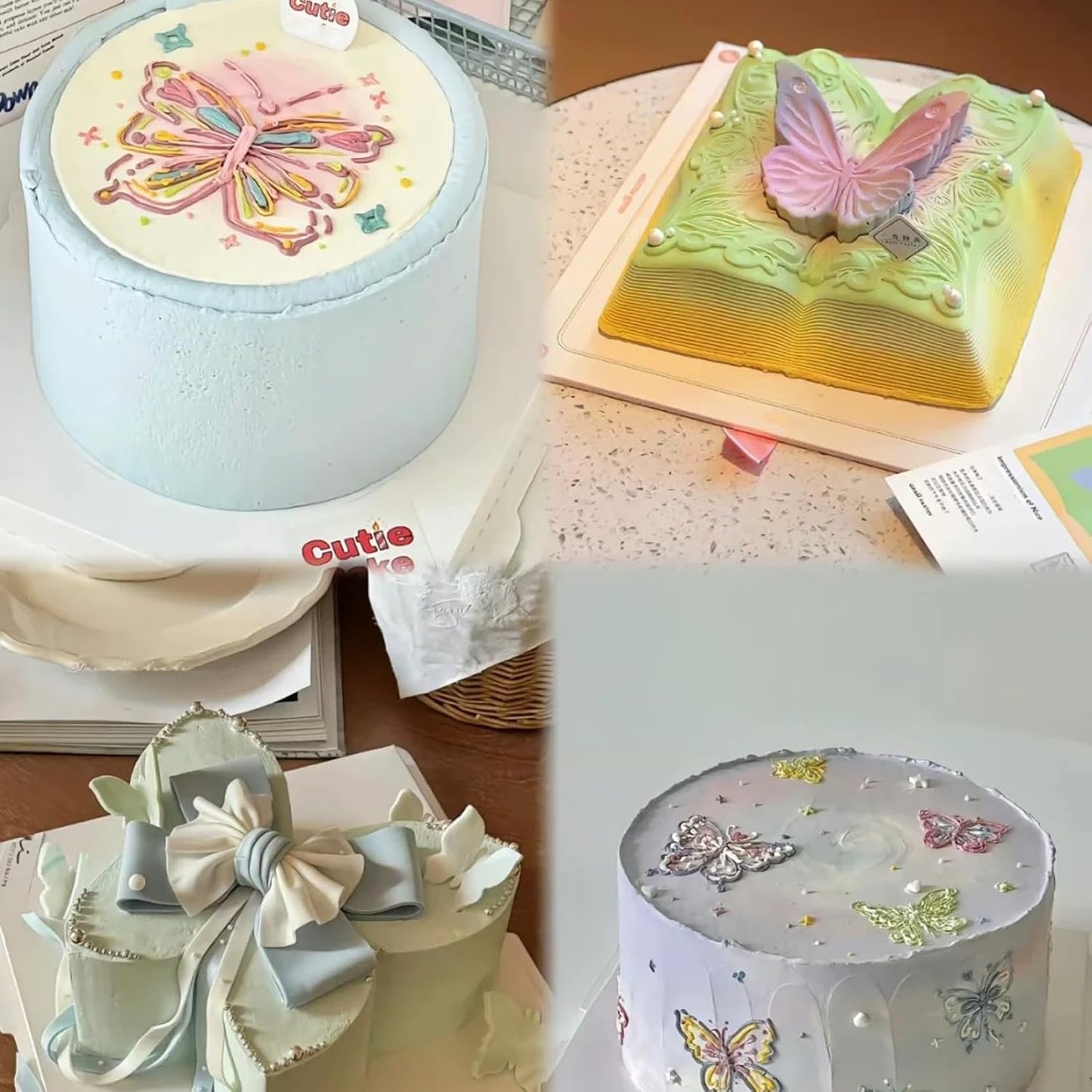 3 Pcs Butterfly Cake Decoration Fondant Molds, Exquisite Butterfly Chocolate Silicone Mold, for Wedding Birthday Cupcake Topping Flower Paste Biscuit Candy Dough Resin Pendant Clay