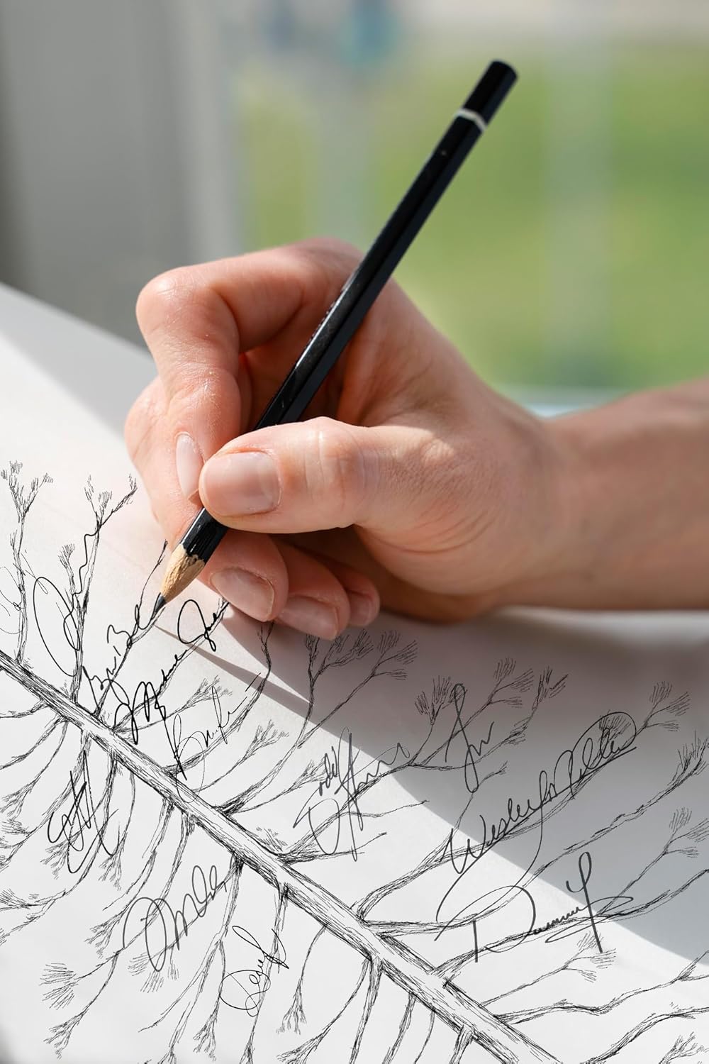 Guestbook Tree Signature Pine Tree with Watercolor for Wedding, Guest Books Guest Sign in