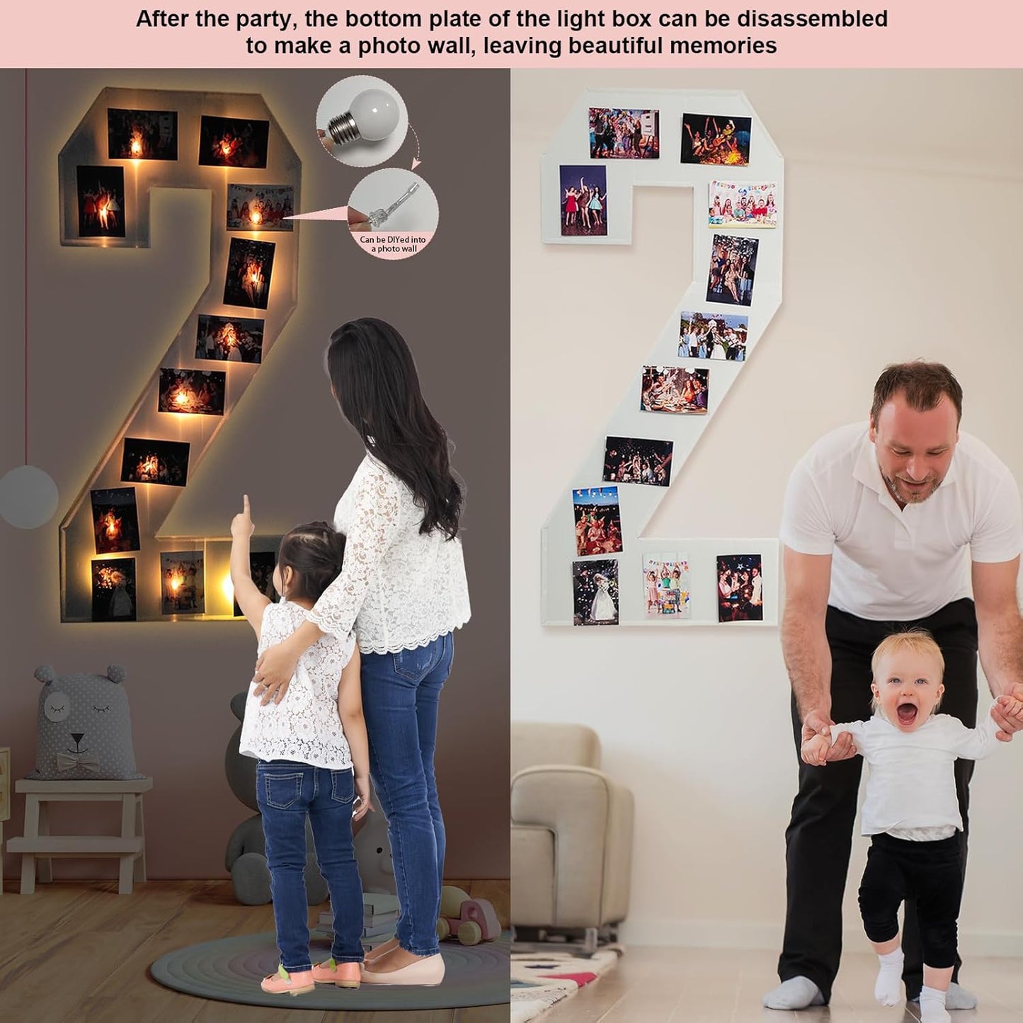 4FT Plastic Marquee Numbers 0 - Light up Numbers Are Made from Corrugated Plastic Board - Quick Assembly Without Tools, Disassembled Components Can Be Used for Photo Wall Decoration, Yard Sale Signs