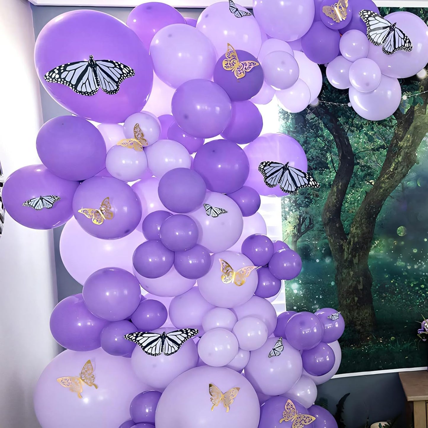 110pcs Purple Balloons 12 Inch Dark Purple Latex Balloon Arch Kit for Birthday Baby Shower Anniversary Graduation Wedding Party Decorations