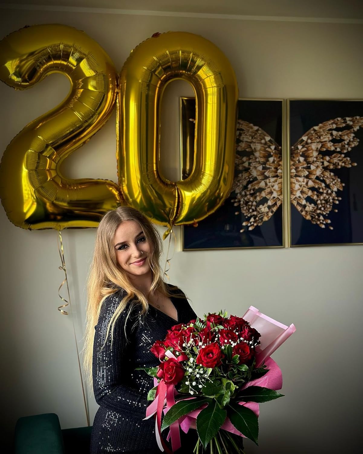 Gold 40 Inch 0 Number Balloons, 0 Decorations for 10 20 30 40 50 60 70 80 90 100 Birthday, Foil Giant Birthday Graduations Anniversary Party Balloon