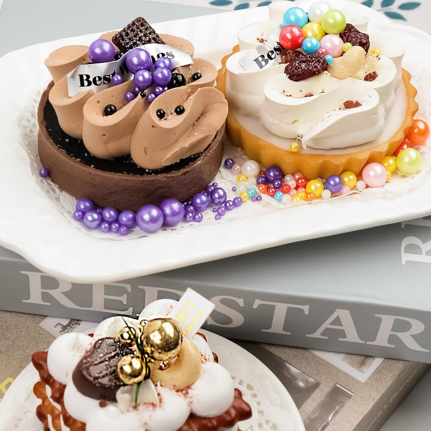 Purple Pearl Sprinkles for Cake Decorating, 11.3 Oz Edible Pearls Sugar 4 Sizes Gift Box Set for Baking Cookie Ice Cream Cupcake Toppings