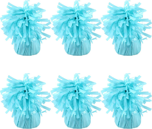 6 Pack Baby Blue Balloon Weights Metallic Holder Anchors Balloon Holder Weights for for Birthday 2025 Graduation Party Christmas Wedding Celebration Decoration (Baby Blue)