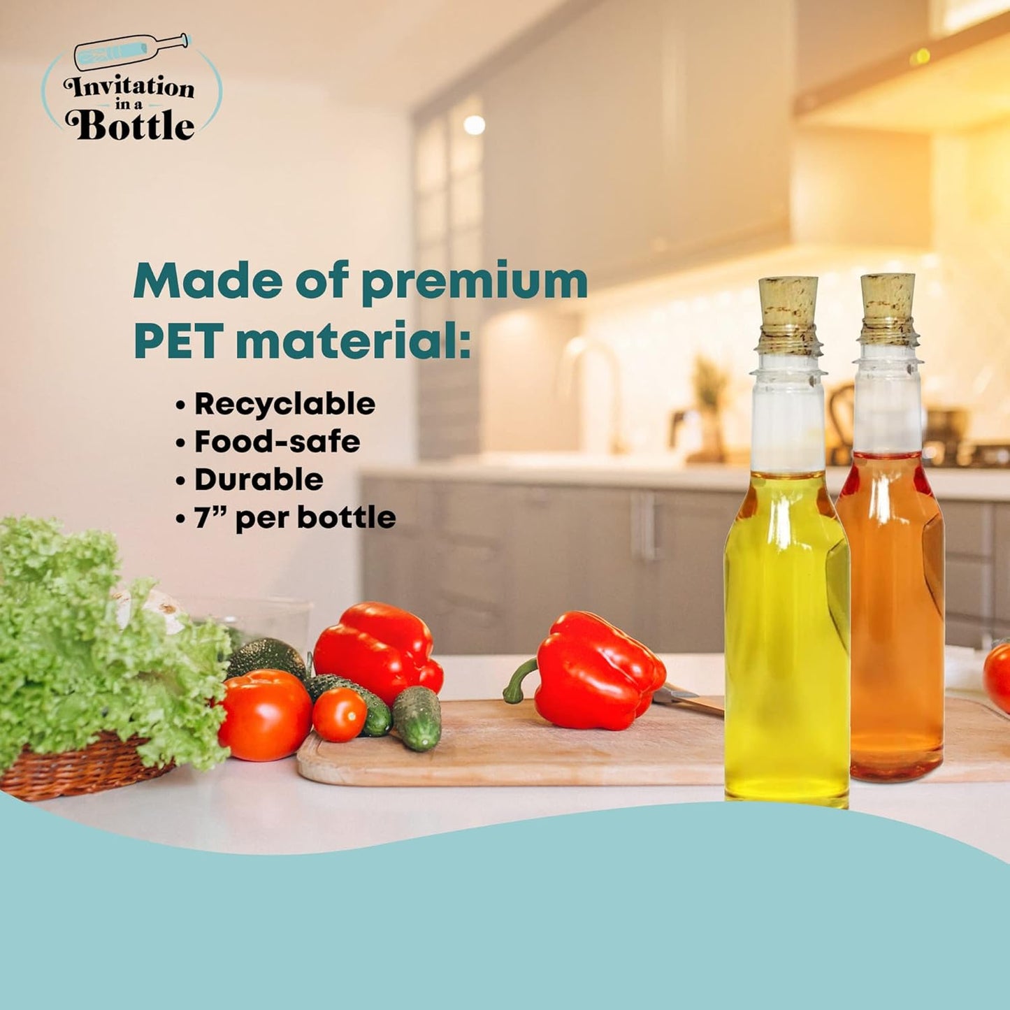 Plastic Bottles & Corks Set (20) - Clear PET Plastic Potion Bottles with Cork - Small Bottles with Cork & Tiny Jars with Cork Bottles, Message in Plastic Bottle, DIY Crafts