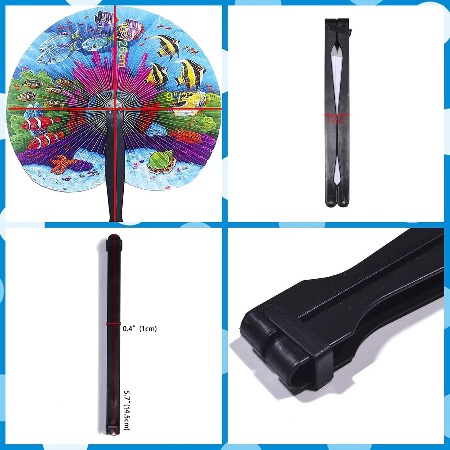 20 Pcs 10" Safari Print Animal Folding Paper Hand Fan Bulk for Gifts,Weddings,Festival,Birthday,Summer,Party Favors,School Cultural Shows