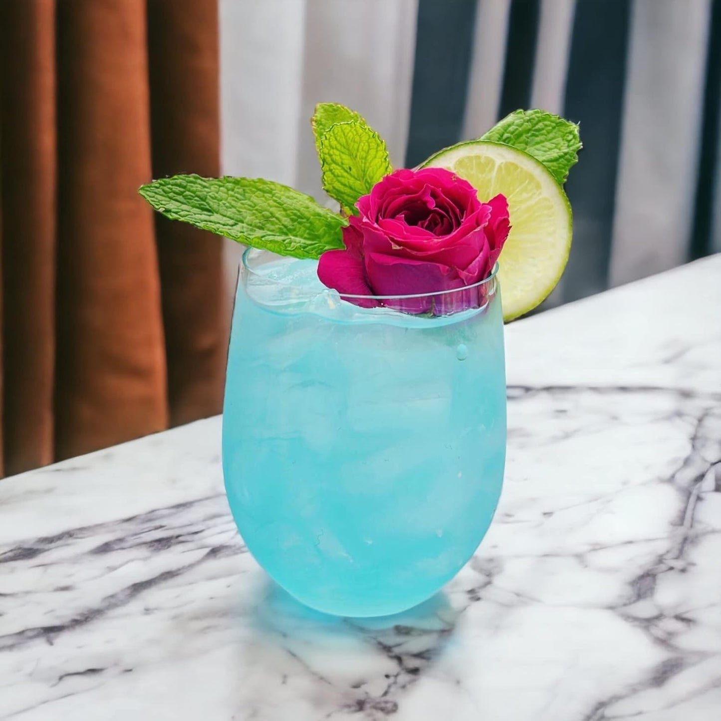 36 piece Stemless Unbreakable Crystal Clear Plastic Wine Glasses Set of 36 (12 Ounces)