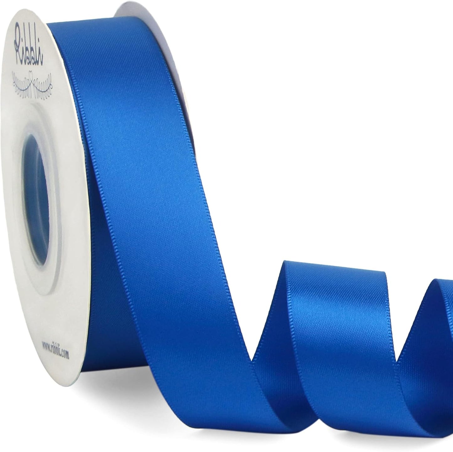 Ribbli Royal Blue Double Faced Satin Ribbon,1” x Continuous 25 Yards,Use for Bows Bouquet,Gift Wrapping,Baby Shower,Floral Arrangement