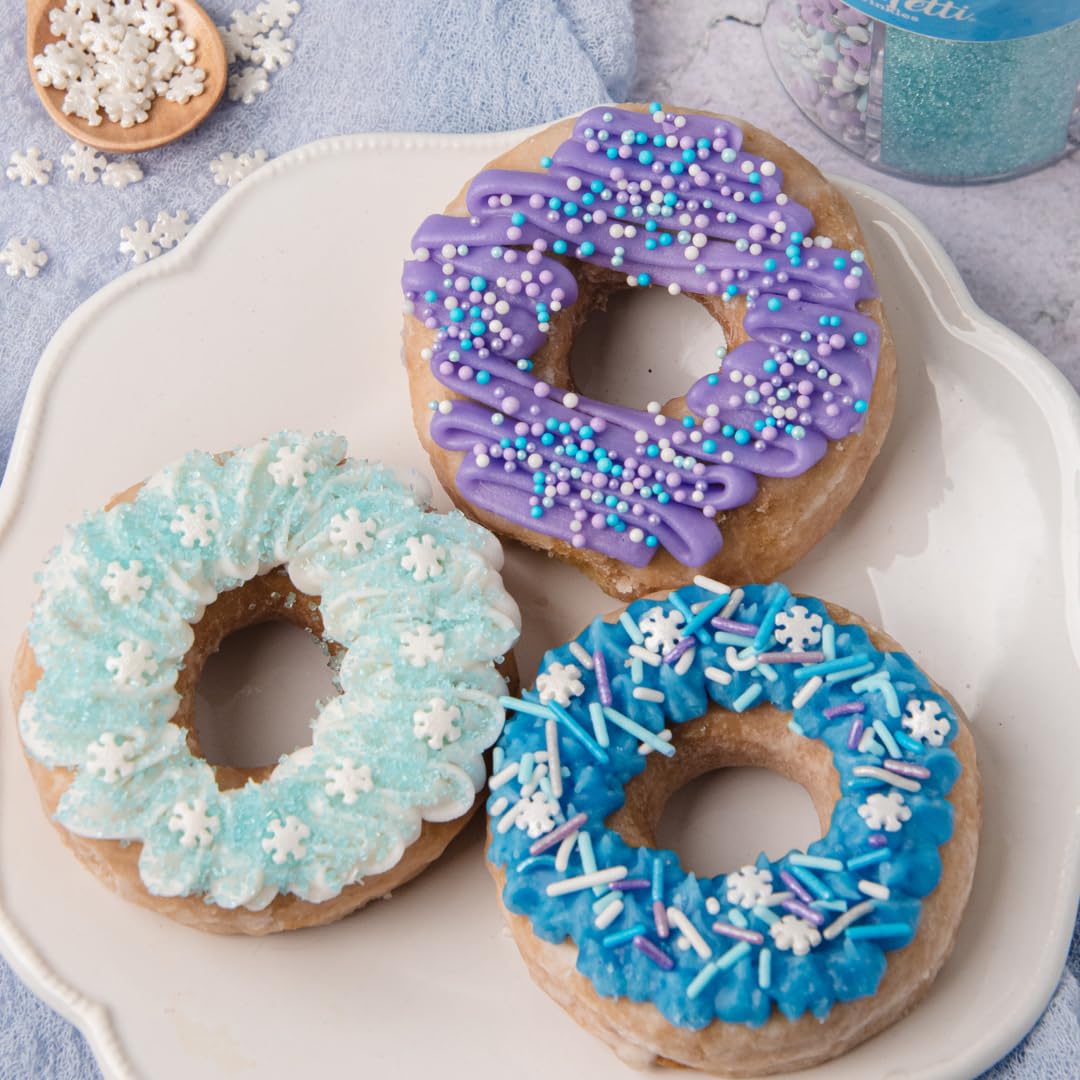 Sweets Indeed Winter Sprinkles – 6.75 oz | Frozen Snowflake Sprinkles with Jimmies, Sugar Crystals, Nonpareils, Confetti & Snowflake Shapes | Christmas Holiday & Winter Baking Decorations