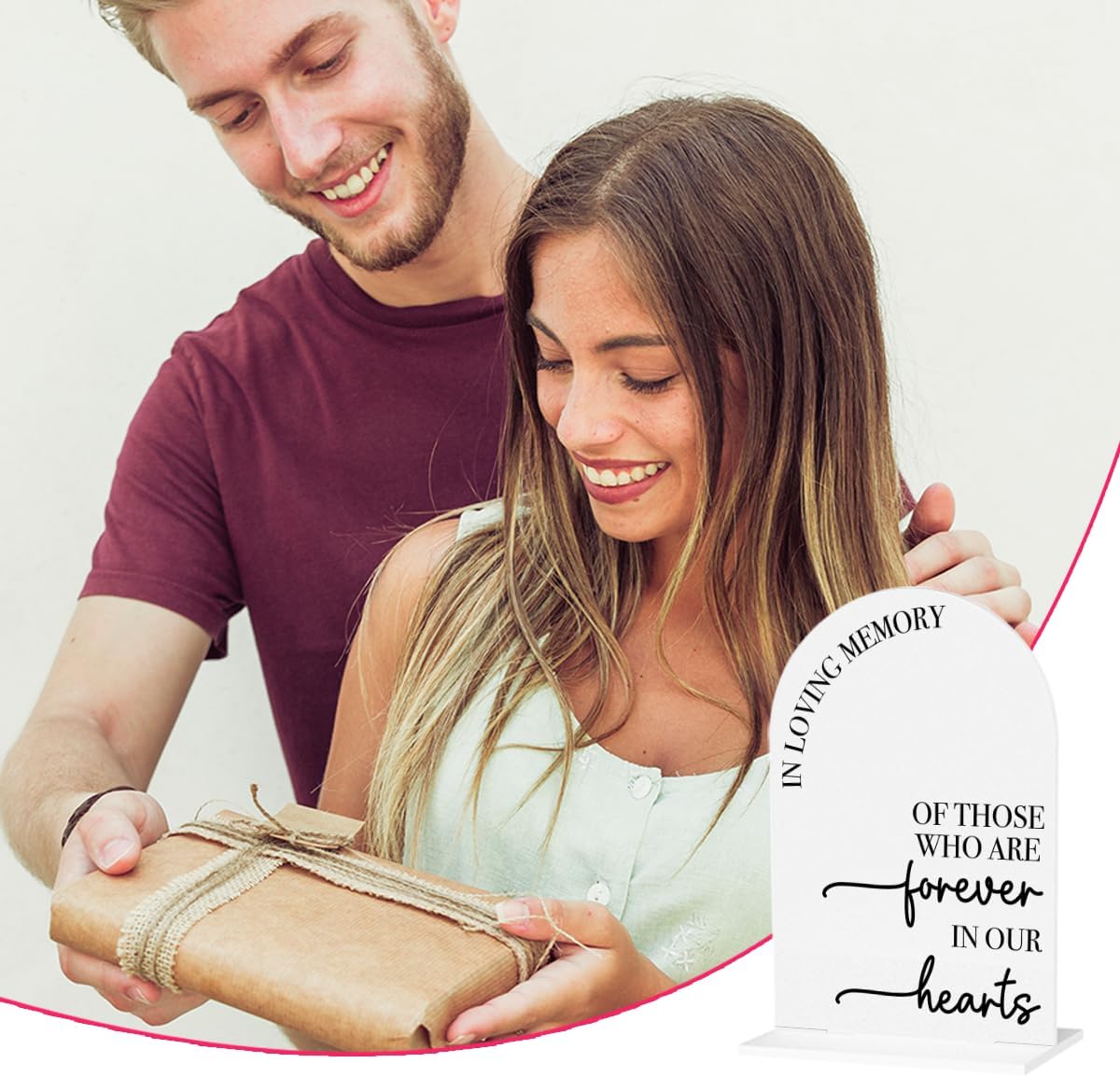 In Loving Memory Wedding Sign Memorial Sign Decor Stuff Acrylic Arch Memory Table Reserved Signs for Wedding Party 7 x 5 Inches