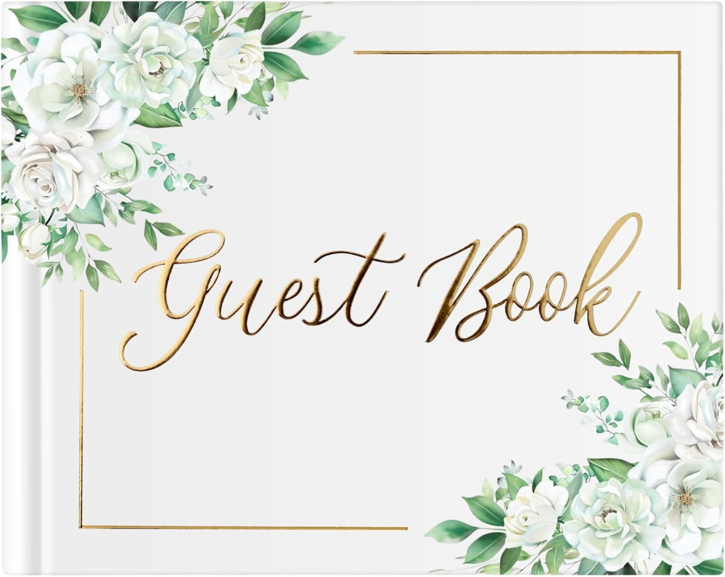Wedding Guest Book for Guests to Sign, Elegant Wedding Guestbook Ideas, Sign in Book for Bridal and Baby Shower, Polaroid Guest Book, 100 Thick Lined and Blank Pages for Party, Wedding Books