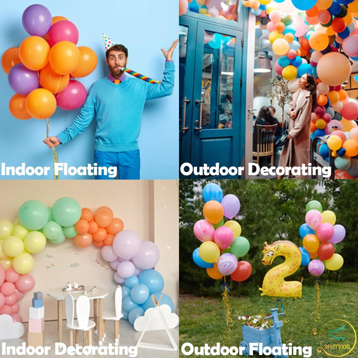 AFTERLOON® Biodegradable Balloons 24 pcs Pastel Pink 10 Inch, Matte Color Thickened Extra Strong Natural Latex Helium Float, Colorful Bulk Color ballon Globos Para Decoration De Fiestas Kids