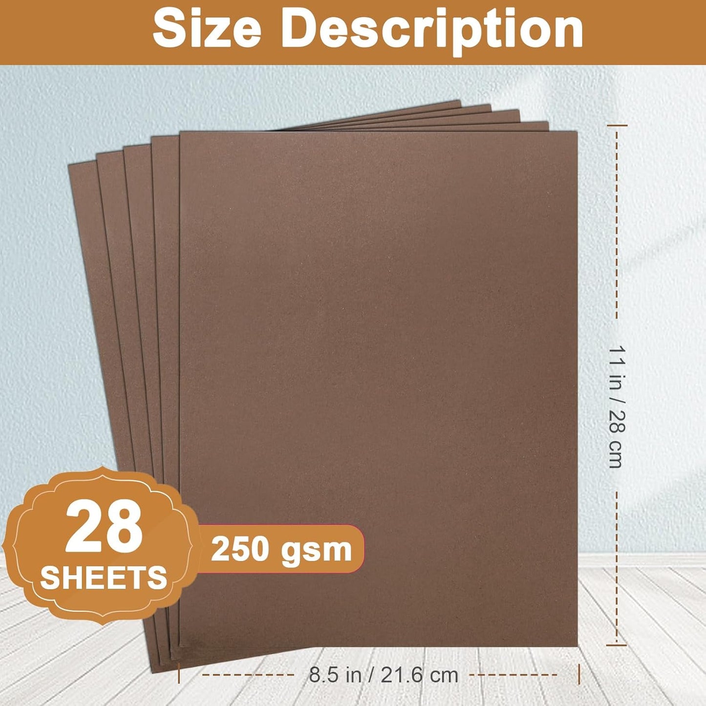 28 Sheets Coffee Color Cardstock 8.5 x 11 Craft Paper, 92lb Chocolate Brown Card Stock for DIY Card Making, Greeting Cards, Invitations, Party, Invitations