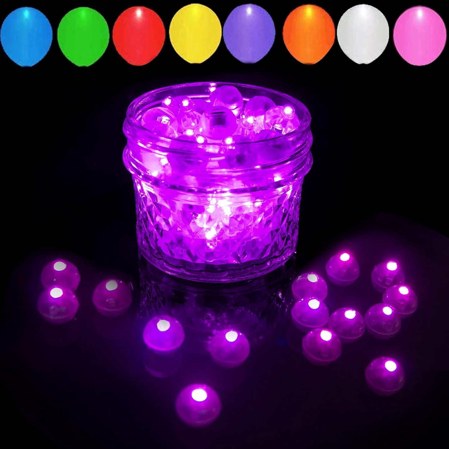 100pcs Pink LED Balloon Light, Mini Tiny Led Light Round Led Ball Lamp for Paper Lantern Balloon Indoor Outdoor Party Event Birthday Party Wedding Decoration Supplies