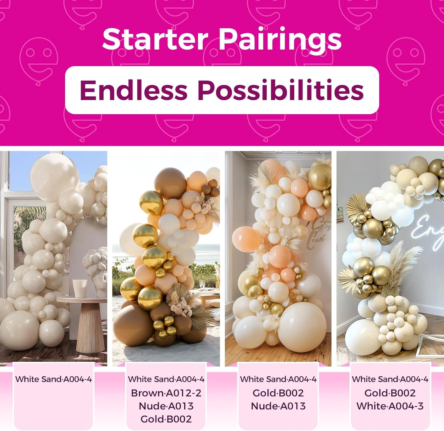 Bezente White Sand Giant Balloons 36 Inch - 8 Pack Jumbo Sand White Large Round Cream Latex Balloon for Birthday Wedding Bridal Shower Gender Reveal Party Decoration