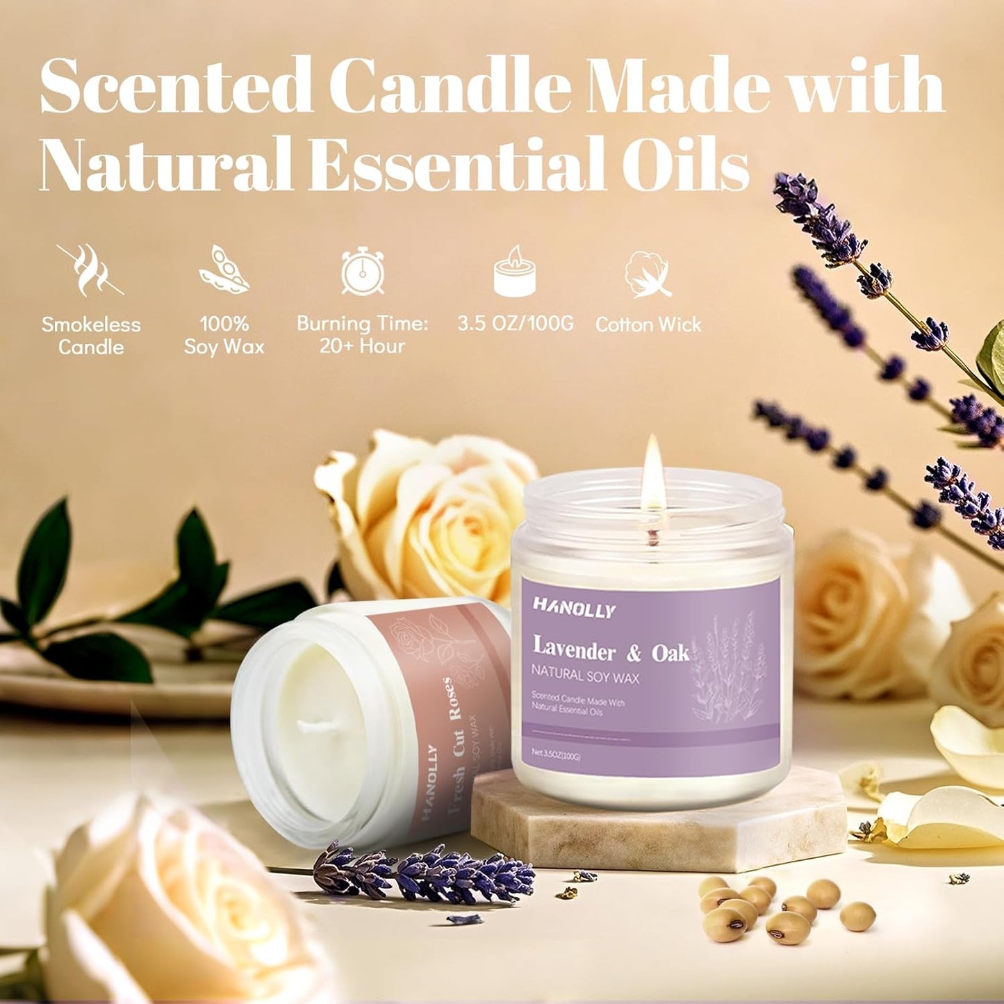 12 Pack Candles for Home Scented, Aromatherapy Candles Gifts Set for Women, Lavender, Vanilla, Rose,Eucalyptus Candle, 42OZ Natural Soy Wax Long Lasting Jar Candle, Birthday, Thanksgiving Day Present