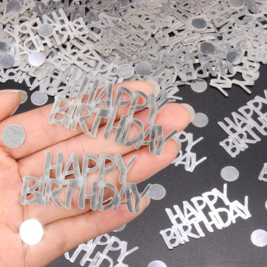 Birthday Confetti - Silver for Happy Birthday Table Decorations, 270 Pcs