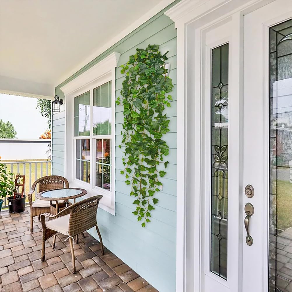 Hollyone Artificial Hanging Plants Wall Potted 47.2" Fake Ivy Vine Faux Ivy Leaves Hanging Greenery Plants for Wall Home Indoors Outdoors Garden Patio Decor