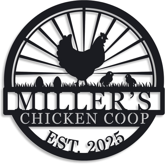 Hen House Coop Sign, Custom Chicken Coop Signs, Custom Chicken Farm Metal Sign, Family Name Metal Sign for Farm House, Our Little Coop Sign Metal Sign
