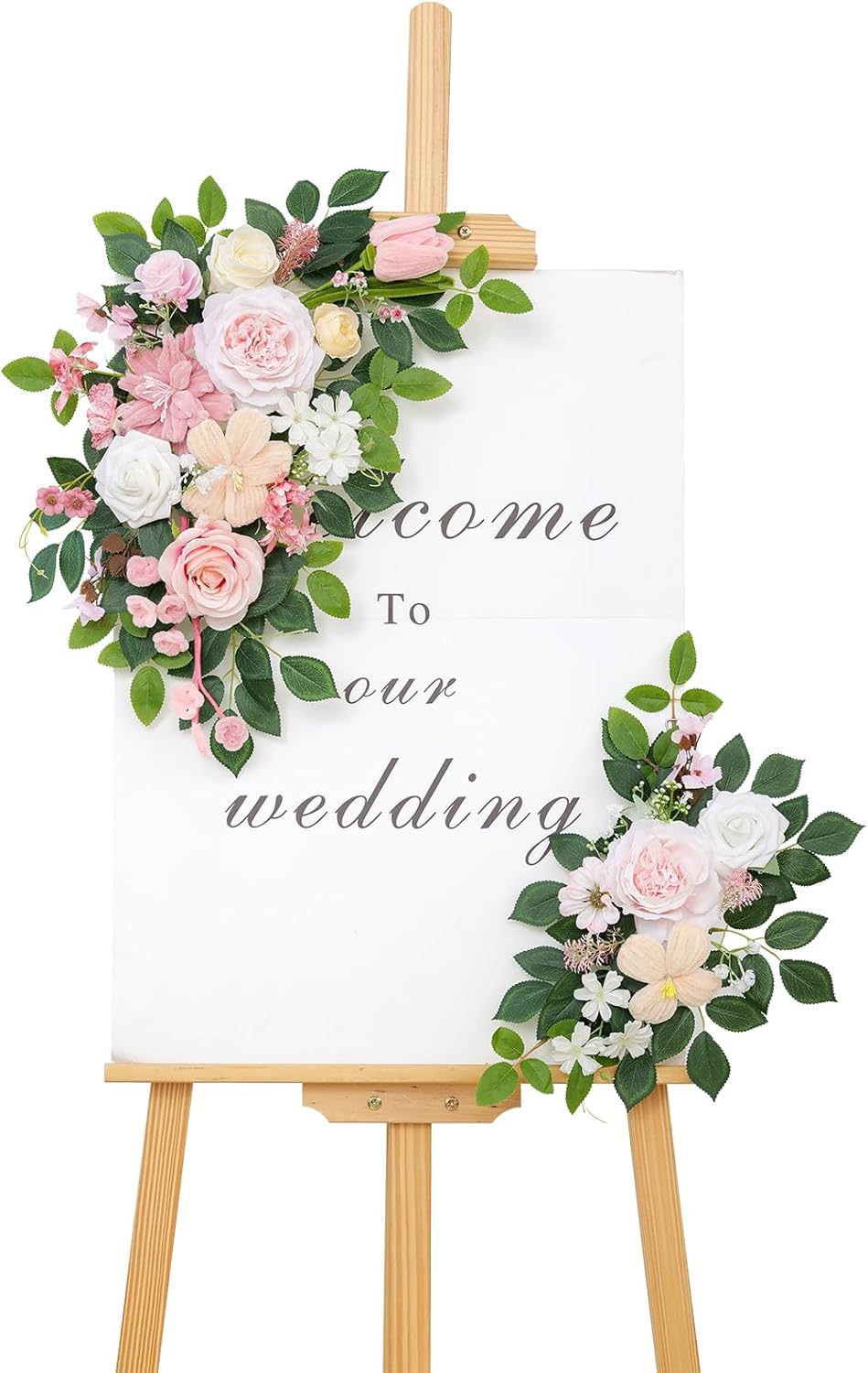 Pack of 2 Faux Flowers,Wedding Arch Flowers,Wisteria Hanging Flowers,Flower Garland Be Suited to Aisle Decorations for Wedding Ceremony(New Pink)