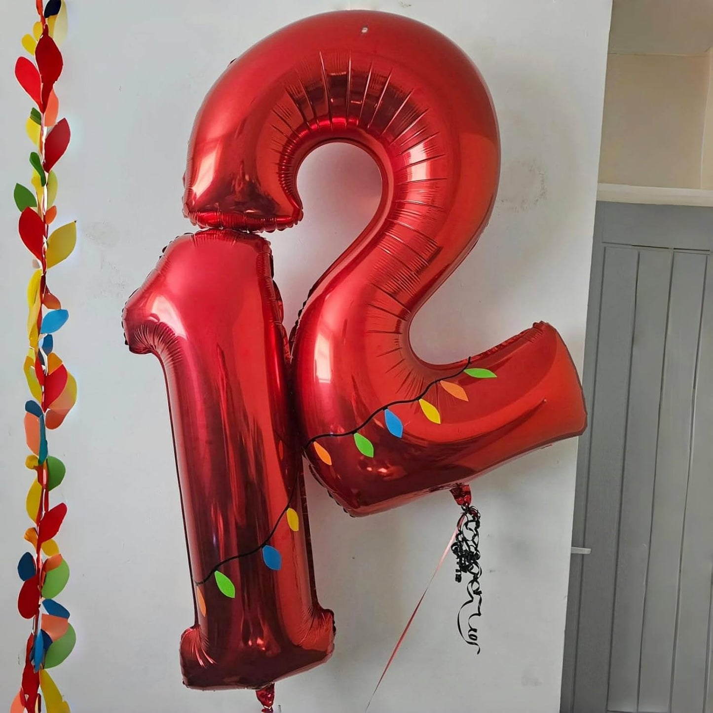 Red 2 Balloons, 40 Inch Giant Helium Foil Number 0-9 for Girls Boys, Self Inflating Digit 2nd Birthday Balloon for Women Men Anniversary Baby Shower New Year Engagement Party Decorations Supplies