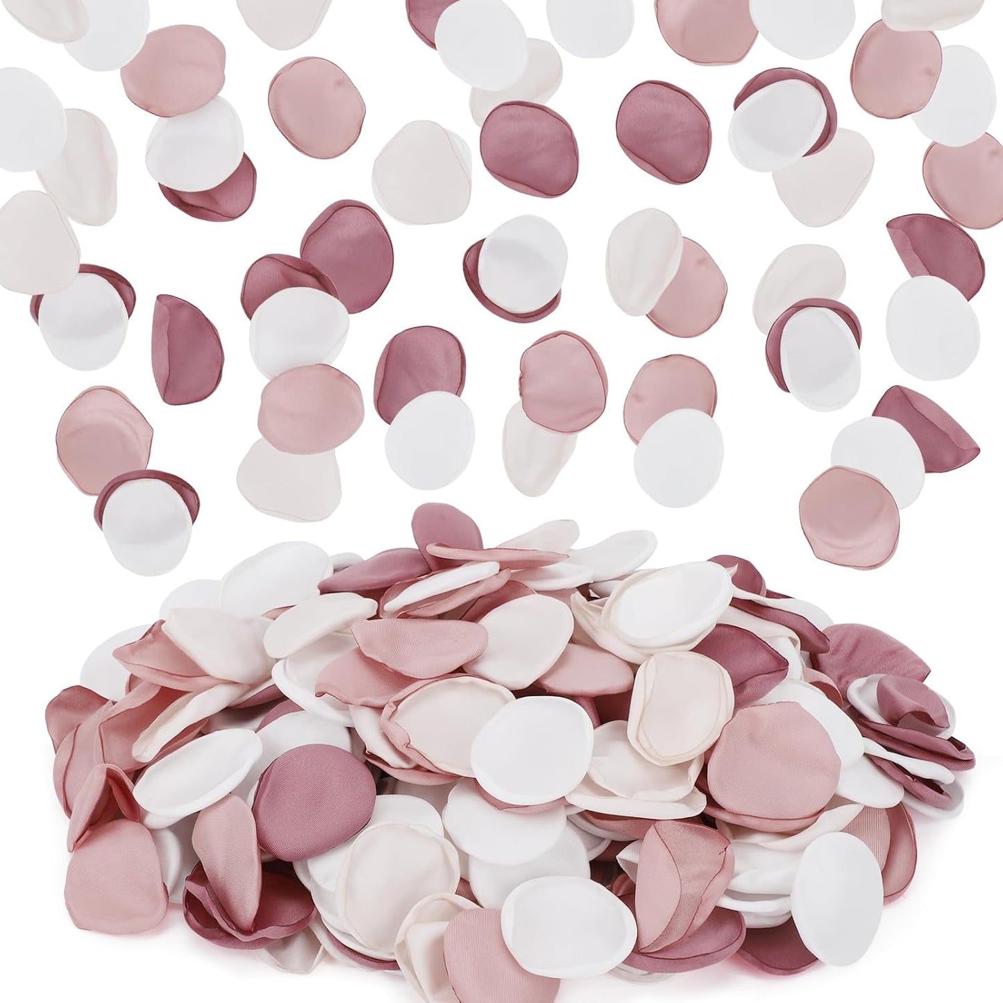 Suream 600 Pieces Silk Flowers Petals, Blush Pink Faux Flowers Petals for Flower Girl Basket, Fake Petals for Wedding Accessories, Romantic Dinner Table Centerpieces Bridal Shower Party Decor