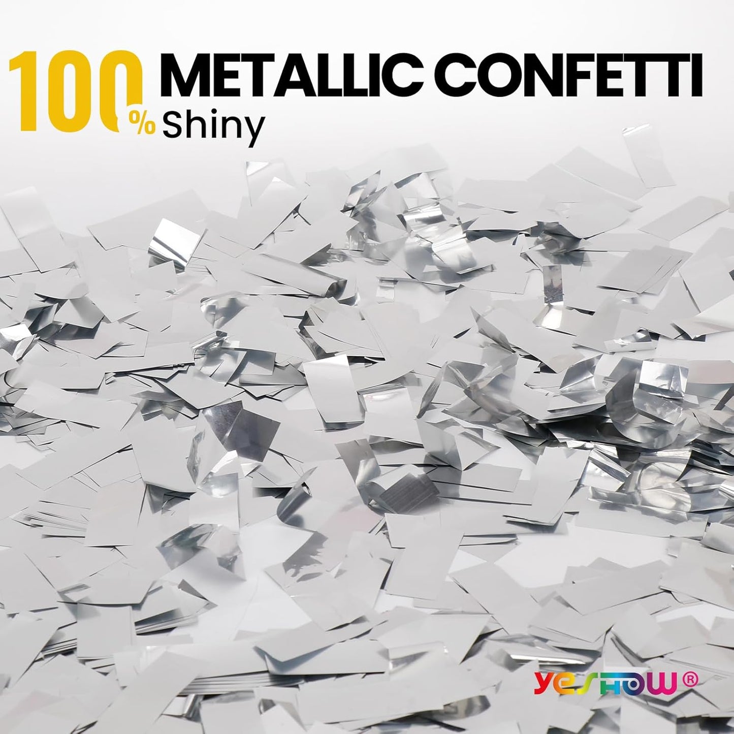 Confetti Cannon Party Poppers Shooters,(6 pack) YESHOW Confetti Blaster Silver Metallic for Birthday Graduation Wedding Christmas New Year’s Eve