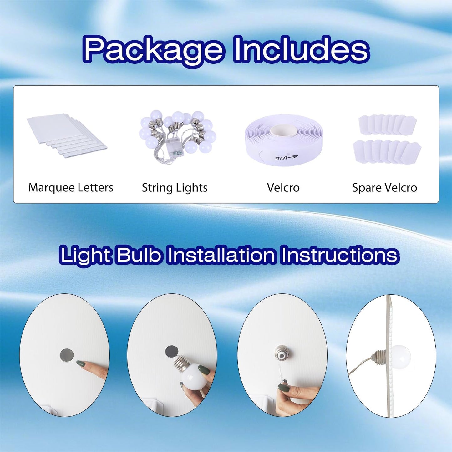 4FT Marquee Plastic Letters C - Light up Letters C Are Made from Corrugated Plastic Board - Quick Assembly Without Tools, Disassembled Components Can Be Used for Garage Sale Signs, Yard Sale Signs