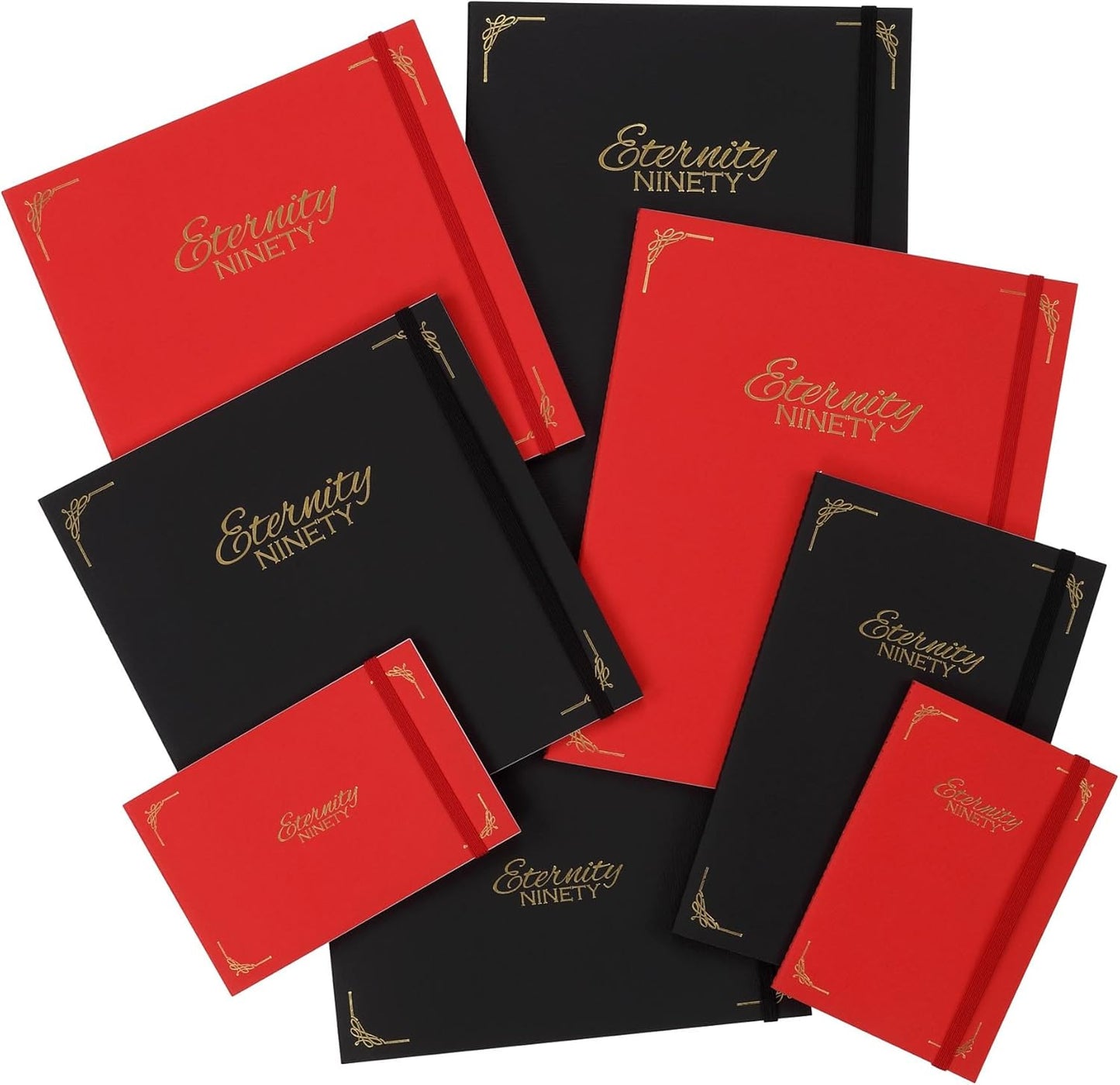 New York Central Eternity Ninety Flat Book- 4x6" Sketch Watercolor Journal, Pack of 10- Black Soft Paperback- Watercolor Sketchbook w/Elastic Band, 100 Total Sheets 100% Cotton, 90 lb Cold-Pressed