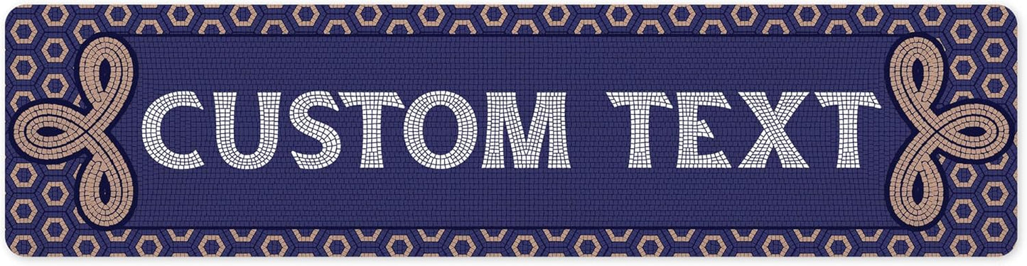 Custom Sign, Custom Street Sign, 11 Font Colors, 13 Font Styles, 4 Hole Options, 22 Sizes, 6x24 Inches, Rust Free DiBound, Fade Resistant, Made in USA by My Sign Center (Fauxsaic 1)