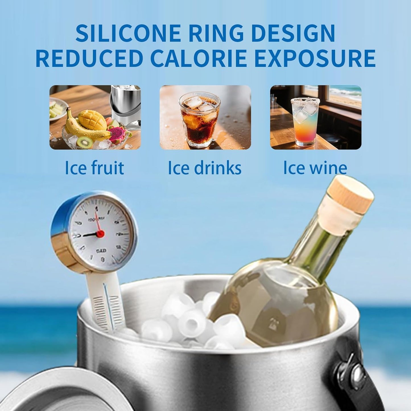 3L Stainless Steel Double-Wall Insulated Ice Bucket with Lid, Tongs & Strainer – Large Ice Bucket for Parties, Wine, Beer, Champagne & Cocktail Bar