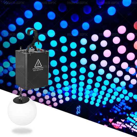 3D LED Light Lifting System DMX RGB LED Light Lift Ball Wave Effect Winch Colorful Kinetic Stage Light Ball for DJ Disco